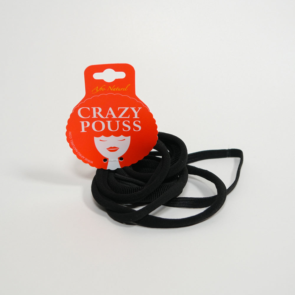 CRAZY POUSS - Lot de 10 élastiques - Taille S - Noir