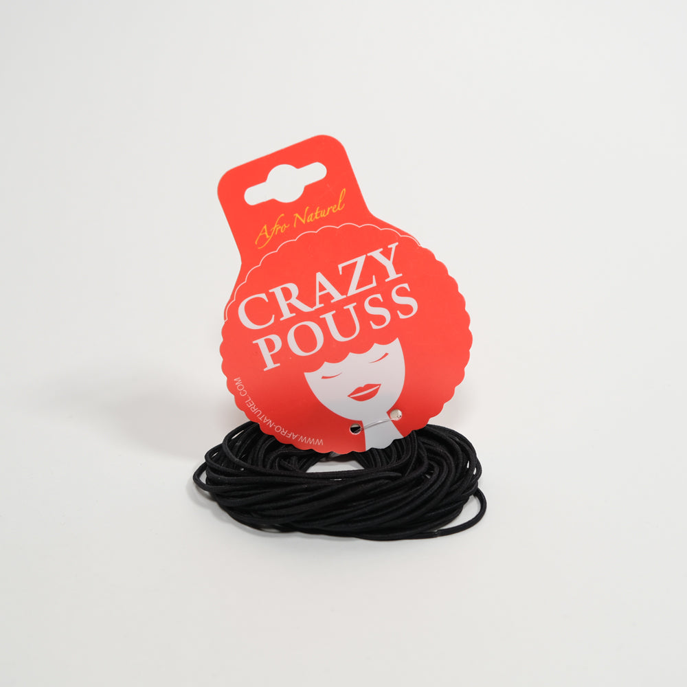 CRAZY POUSS - Lot de 40 élastiques fins - Taille M - Noir