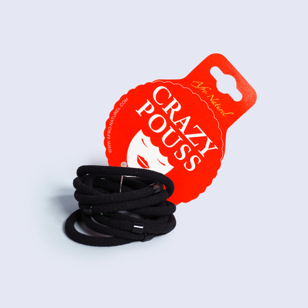 CRAZY POUSS - Lot de 8 élastiques avec barre - Taille S - Noir