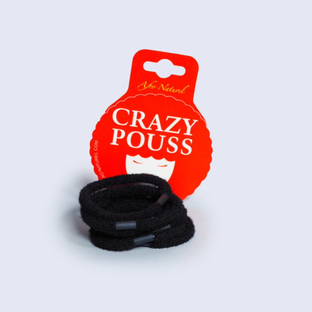 CRAZY POUSS - Lot de 6 élastiques avec barre - Taille S - Noir