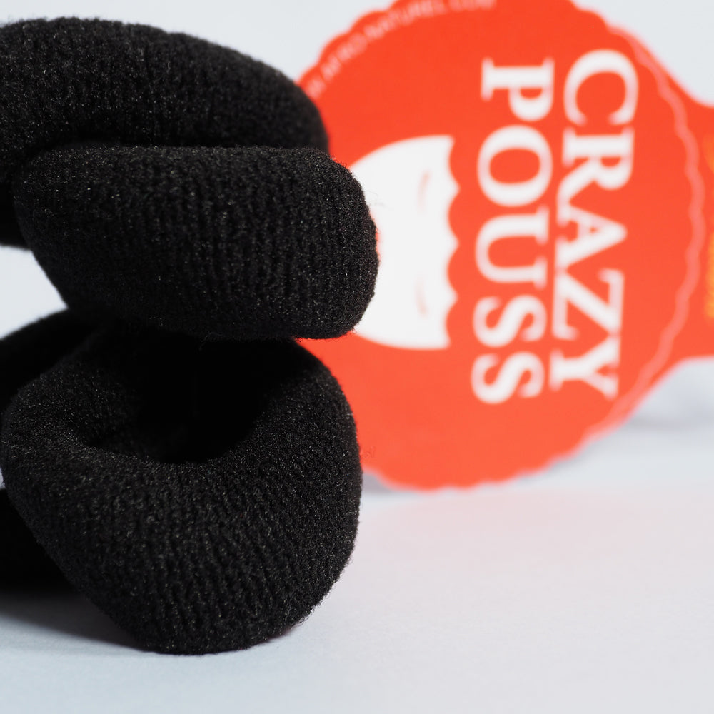 CRAZY POUSS - Lot de 4 élastiques épais Taille S - Noir