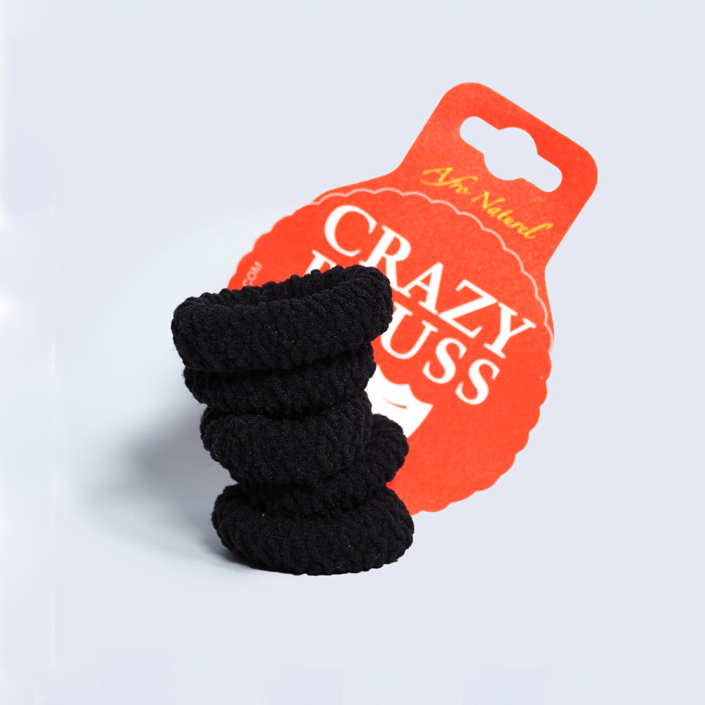CRAZY POUSS - Lot de 5 élastiques côtelés - Taille XS - Noir