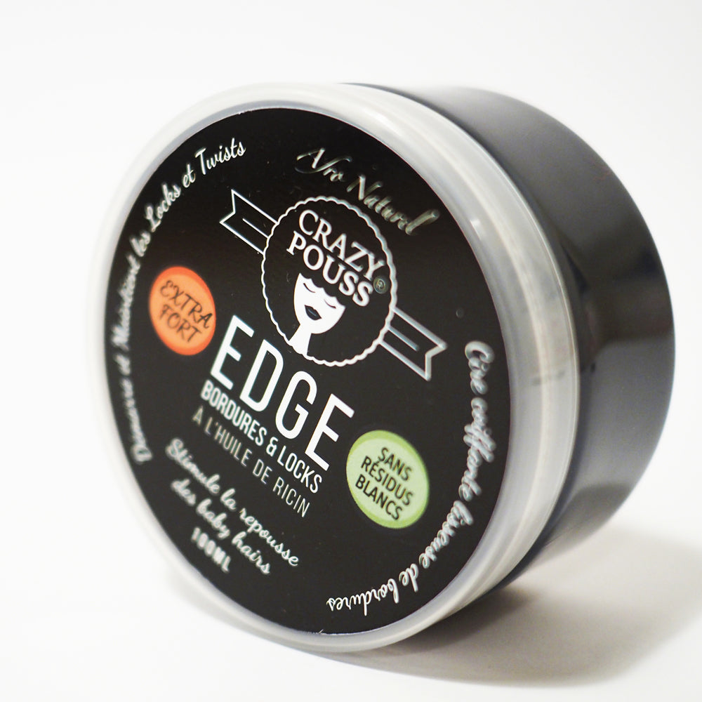 CRAZY POUSS - Gel ricin - Bordures et locks 100 ml - Noir