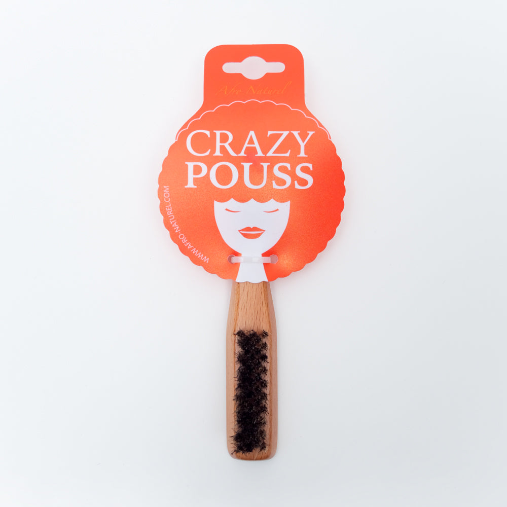 CRAZY POUSS - Mini brosse en bois arrondi
