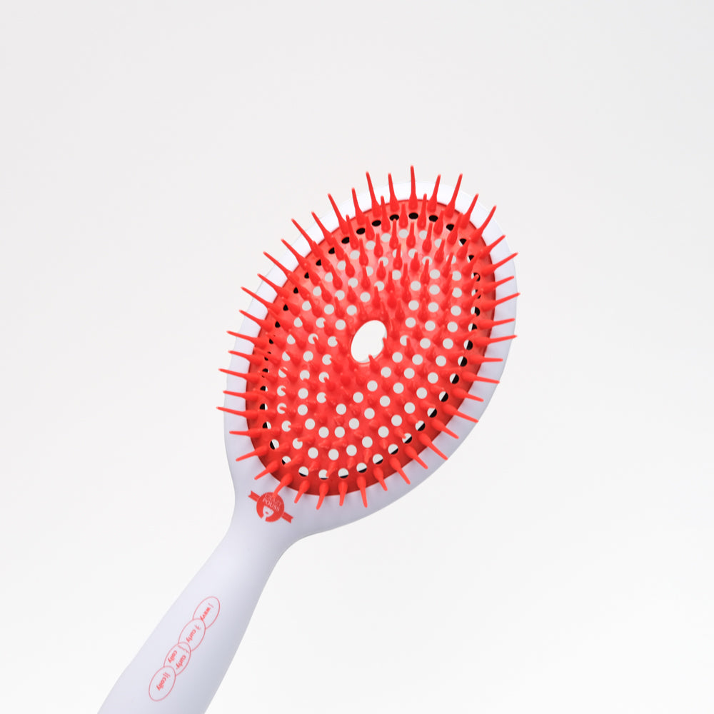 CRAZY POUSS - Brosse - Démêlante et coiffante - Rouge et blanche