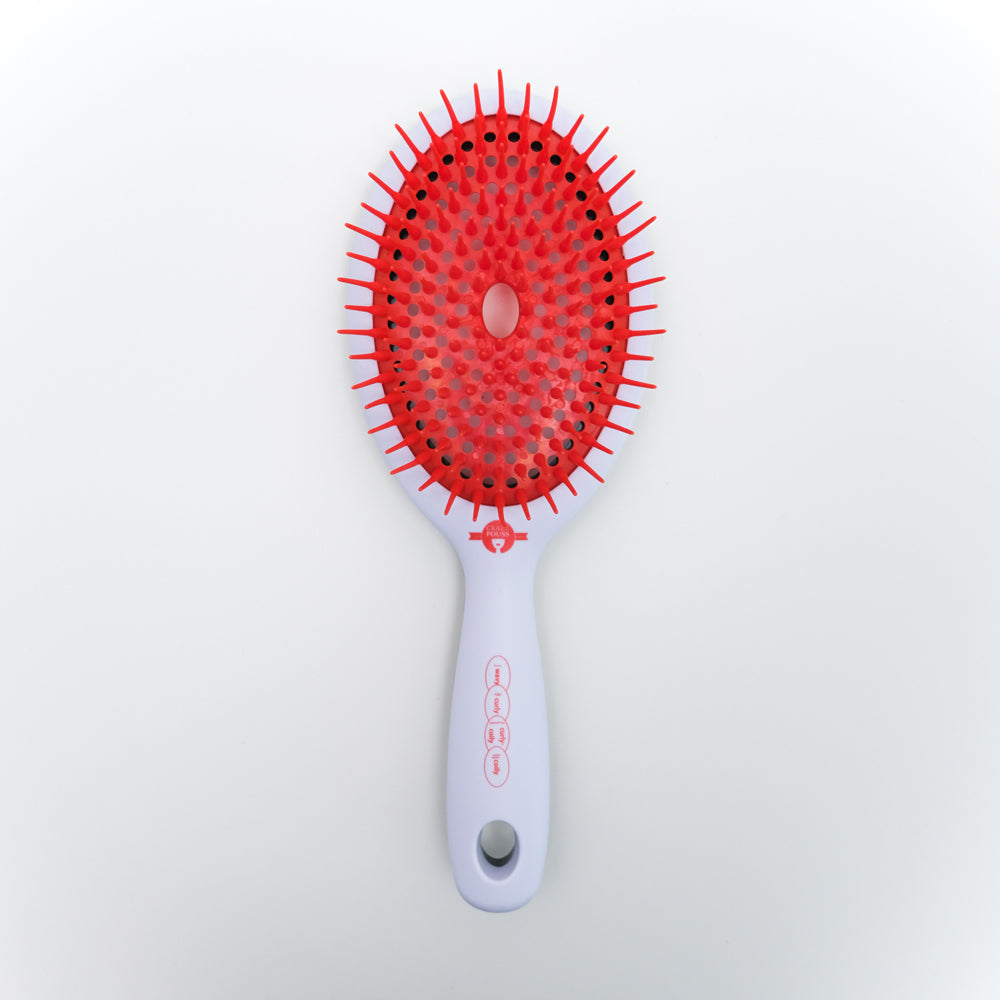 CRAZY POUSS - Brosse - Démêlante et coiffante - Rouge et blanche