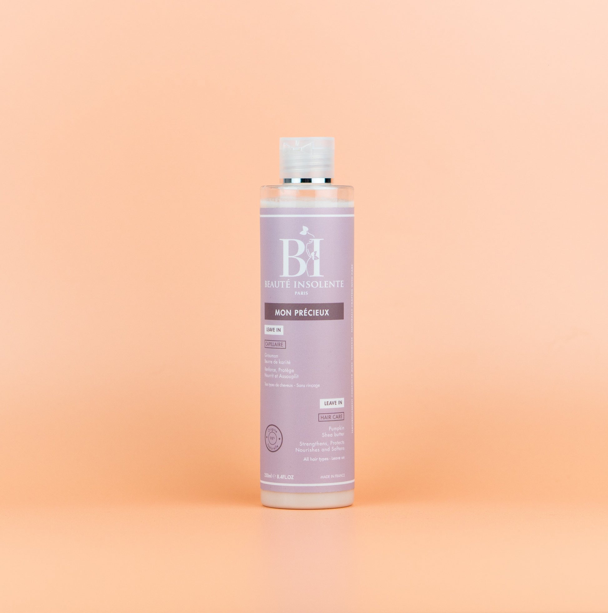 Leave-in pour cheveux texturés Beauté Insolente A01, soin sans rinçage qui hydrate, nourrit et définit les boucles tout en offrant une protection contre les agressions extérieures