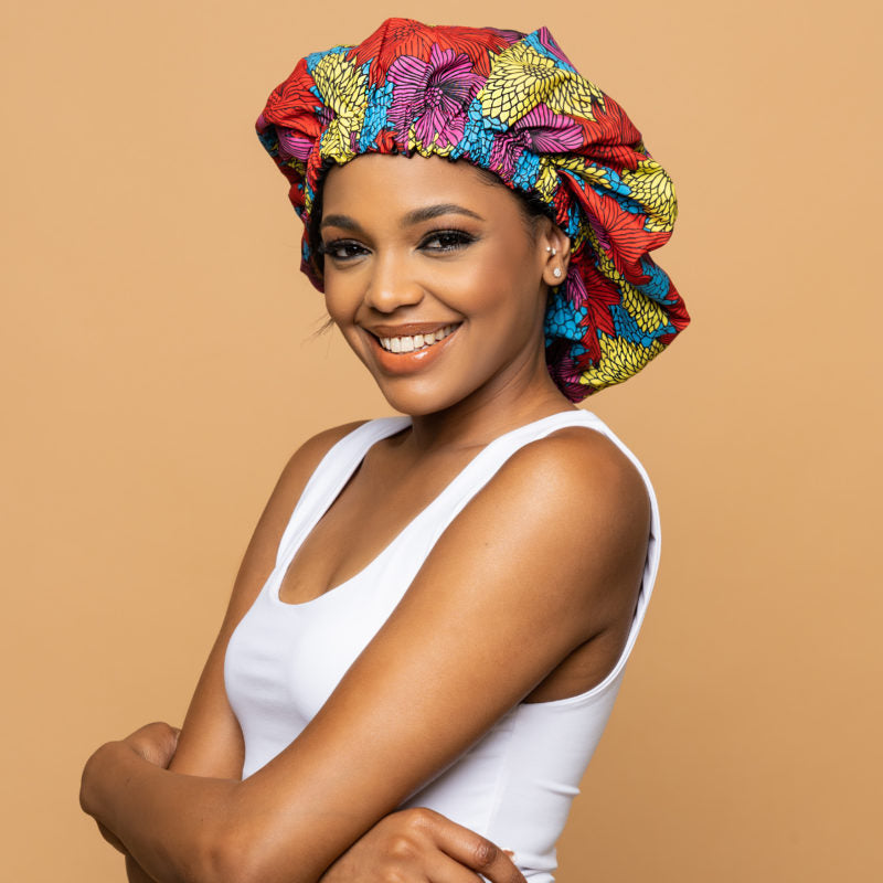 CRAZY POUSS - Bonnet en wax modèle 003 - Protecteur - Plusieurs coloris