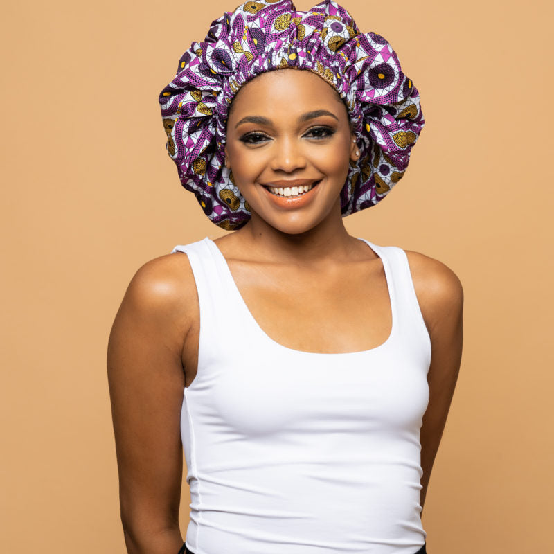 CRAZY POUSS - Bonnet en wax modèle 004 - Conservateur d’hydratation - Plusieurs coloris