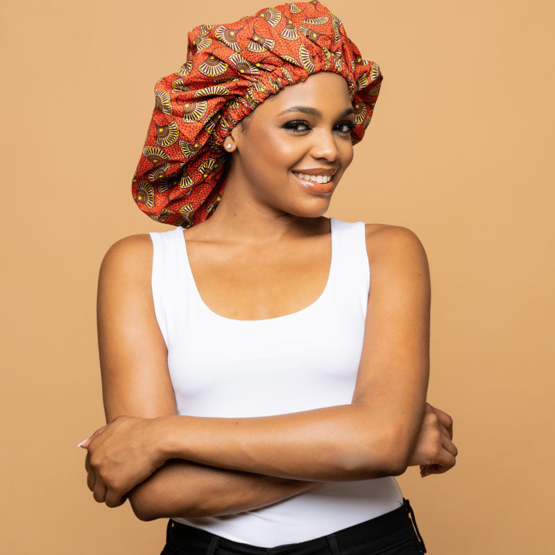 CRAZY POUSS - Bonnet en wax modèle 006 - Conservateur d’hydratation - Plusieurs coloris