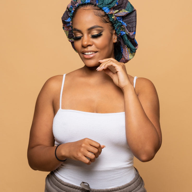 CRAZY POUSS - Bonnet en wax modèle 012 - Protecteur hydratant - Plusieurs coloris