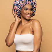 CRAZY POUSS - Bonnet imprimé en wax modèle 022 - Conservateur d’hydratation - Plusieurs couleurs