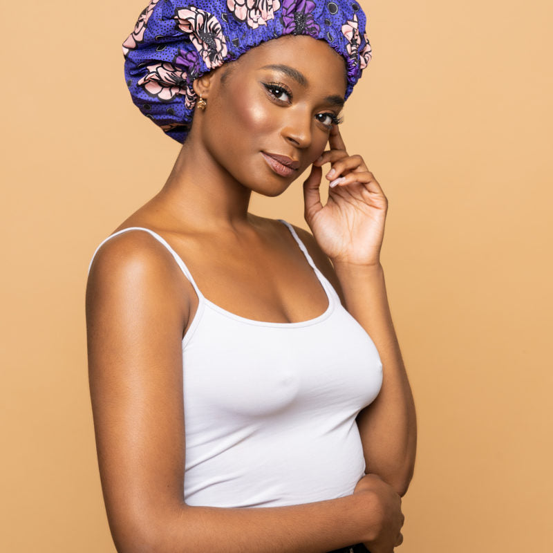 CRAZY POUSS - Bonnet en wax modèle 025 - Protecteur d’hydratation - Plusieurs couleurs