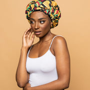 CRAZY POUSS - Bonnet en wax modèle 029 - Protecteur d’hydratation et gainant - Plusieurs couleurs