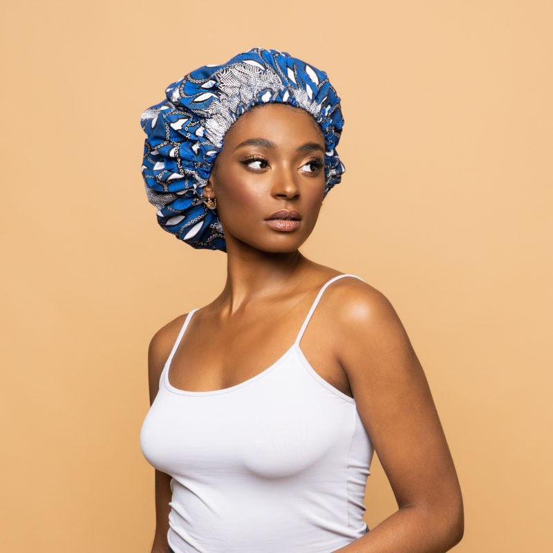 CRAZY POUSS - Bonnet en wax modèle 030 - Conservateur d’hydratation - Plusieurs couleurs