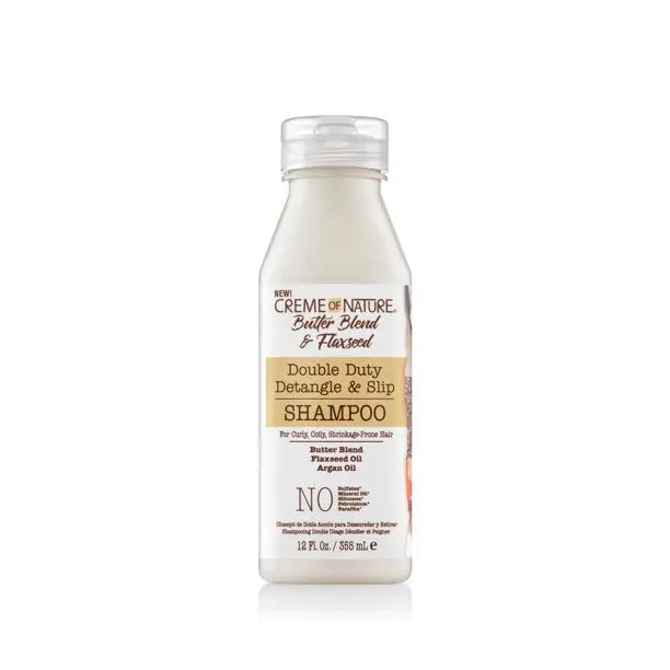 CREME OF NATURE - BUTTER BLEND & FLAXSEED - Double Duty Detangle & Slip Shampoo 355ml